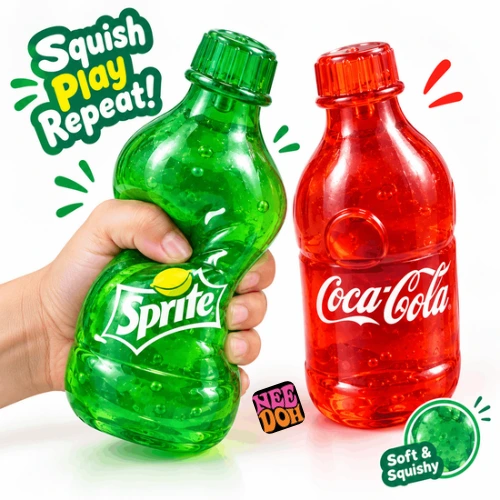 Sprite & Coca-Cola Bottle Squishy Toy Set