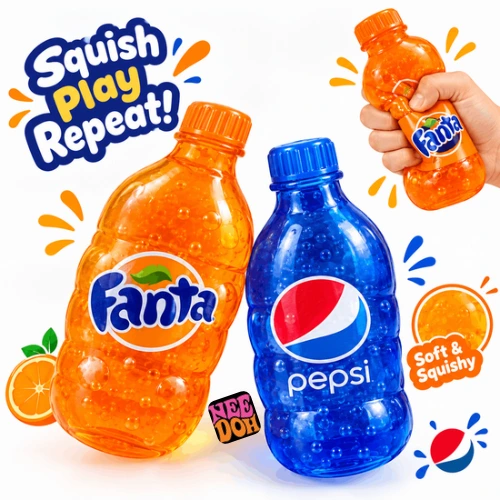 Fanta & Pepsi Bottle Soft Squishy Toy Set