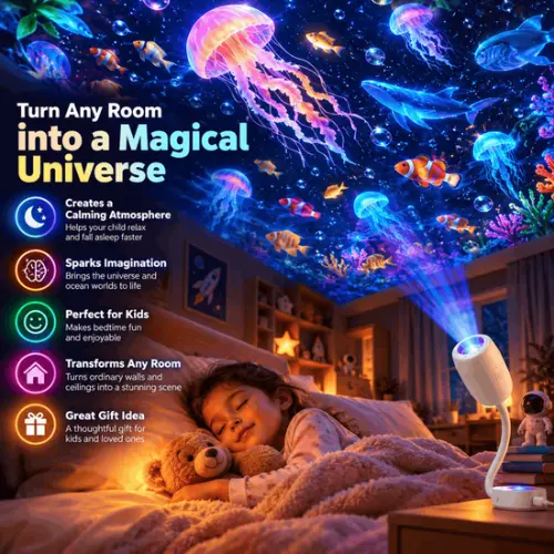 Galaxy Projector Starry Sky Night Light with 12 Projection Films